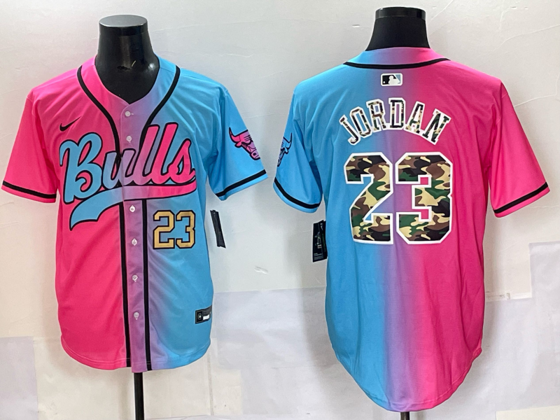 Men Chicago Bulls Nike 23 Jordan Blue pink NBA 2025 Jersey style 001